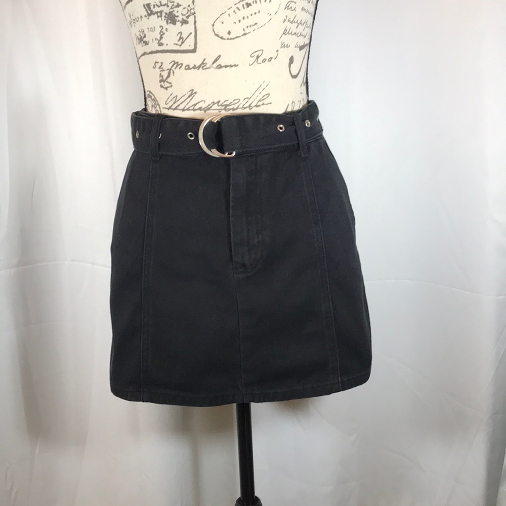 Black Denim Mini Skirt